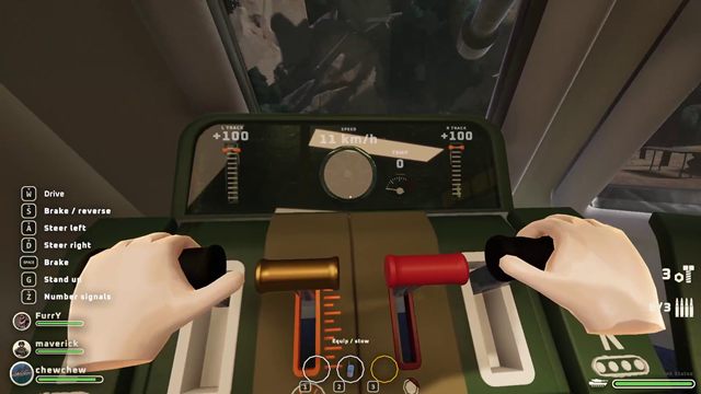 The two driving levers and gauges